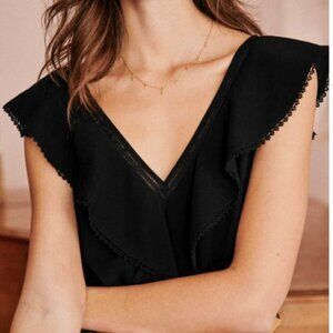 Black Sezane Blouse, Sezane 'Gold' Style in EU Size 38 (US 6)